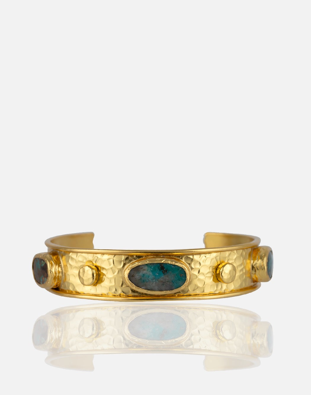 Gold Cuff Bangle Bracelet for women with turquoise stones at RM kandy