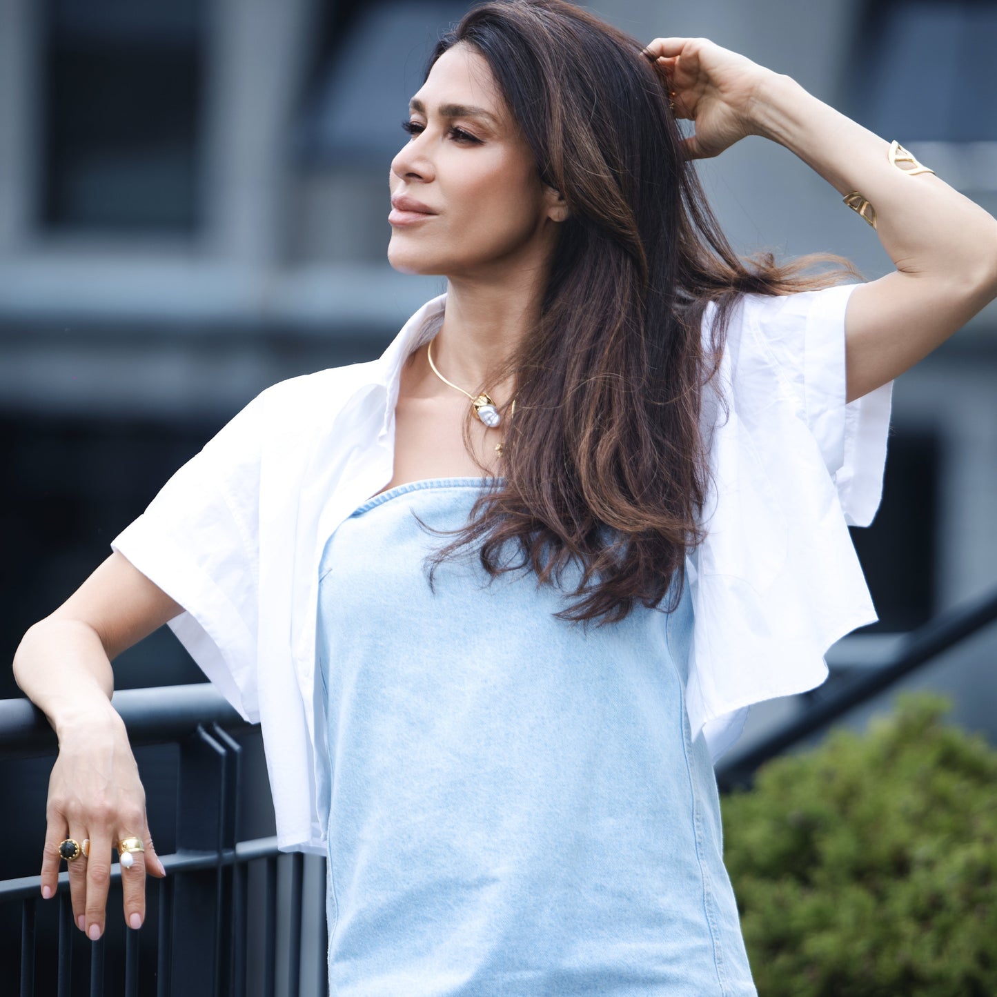 Women's Statement rings with pearl labradorite stones and collar necklace at RM Kandy