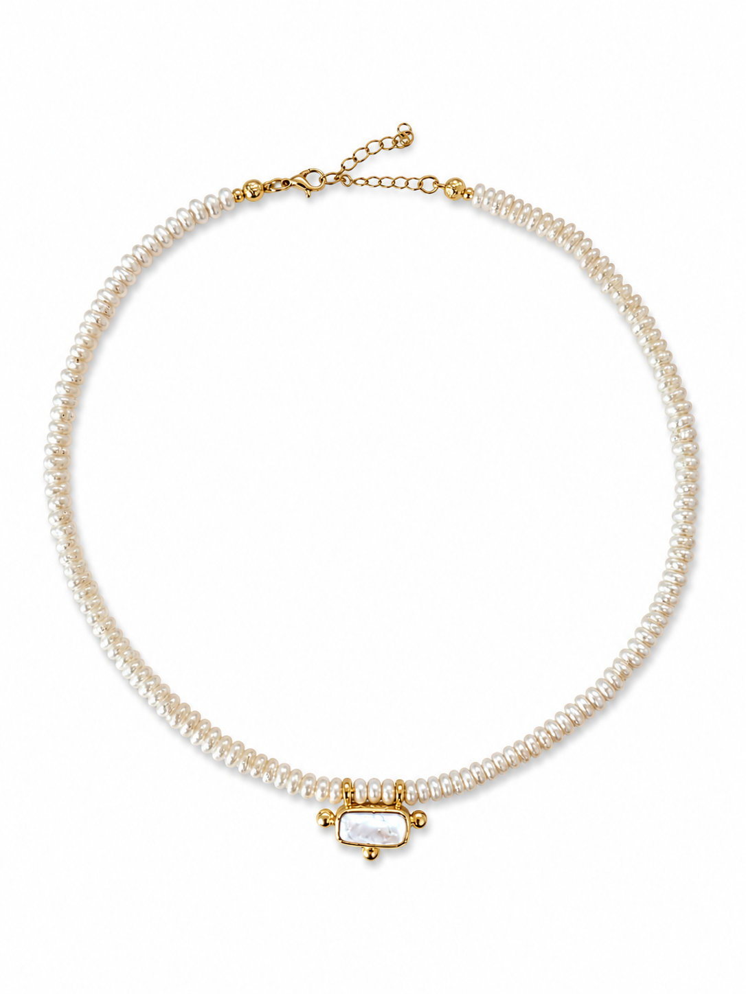 Women's Pearl Beaded Choker necklace with extension handmade at RM Kandy