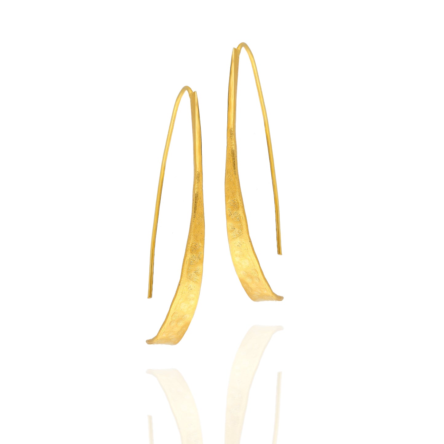 Women's Gold Slide Through Drop Earrings handmade at RM Kandy