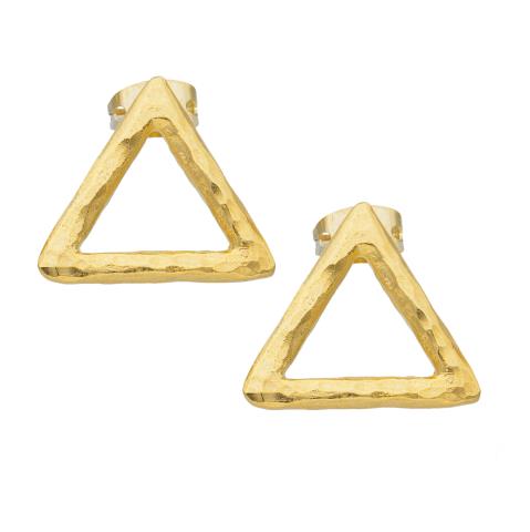 Mini Gold Triangle textured Stud Earrings for women at RM Kandy