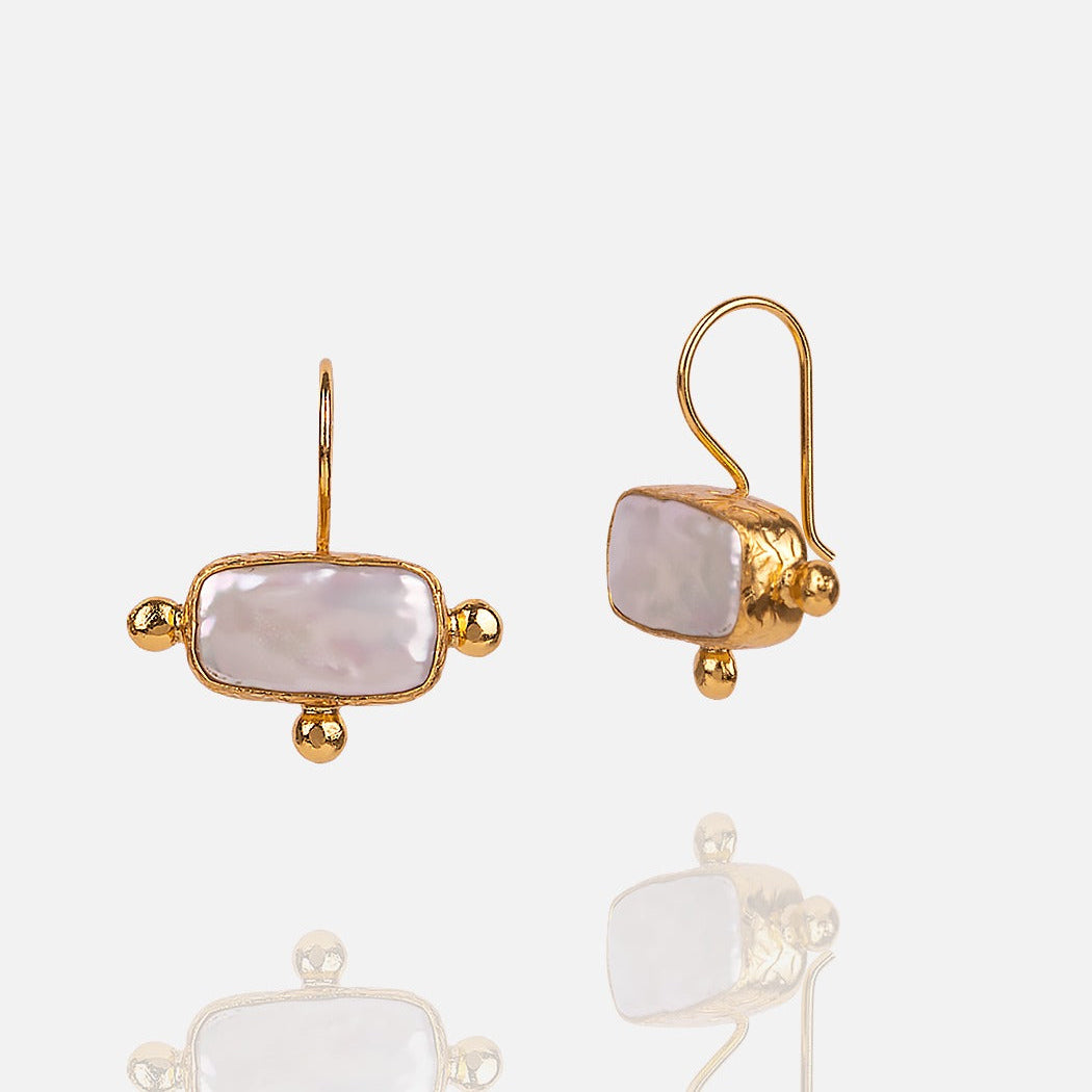Women's Baroque Pearl Drop Earrings handmade at RM kandy