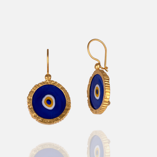 Women's Evil Eye Navy Drop Earrings handmade at RM kandy
