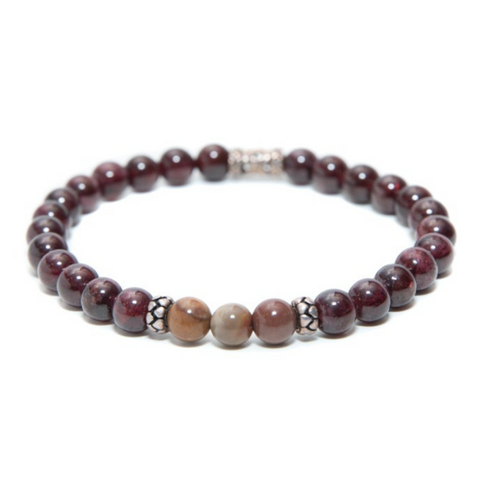 Garnet Stone Beaded Bracelet Collection silver Charms RM Kandy