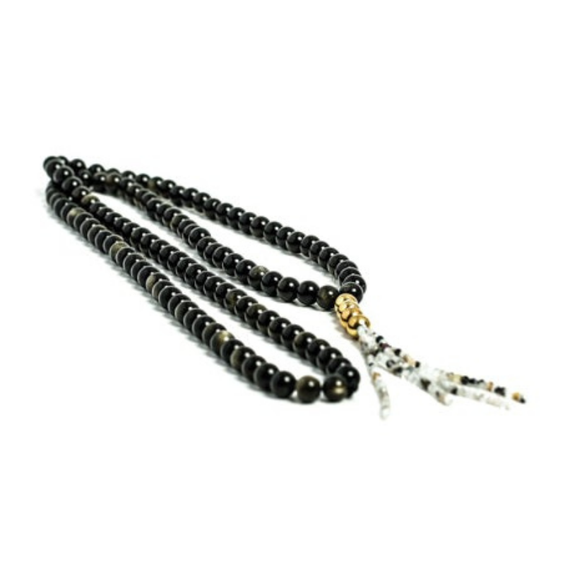 Golden sales obsidian beads