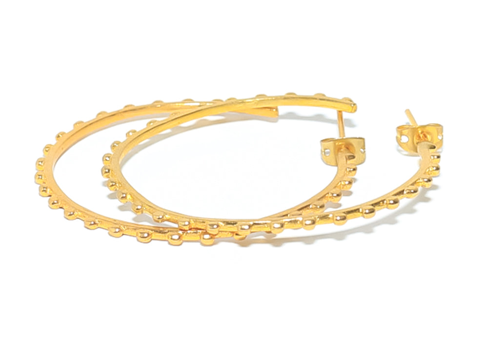large Gold Thin Textured Hoop jewelry RM Kandy