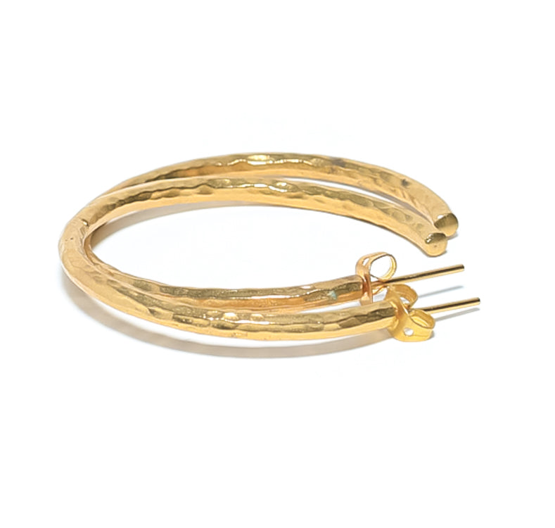 Ladies Large Gold Hoop Statement Earrings Butterfly Clasp RM KANDY