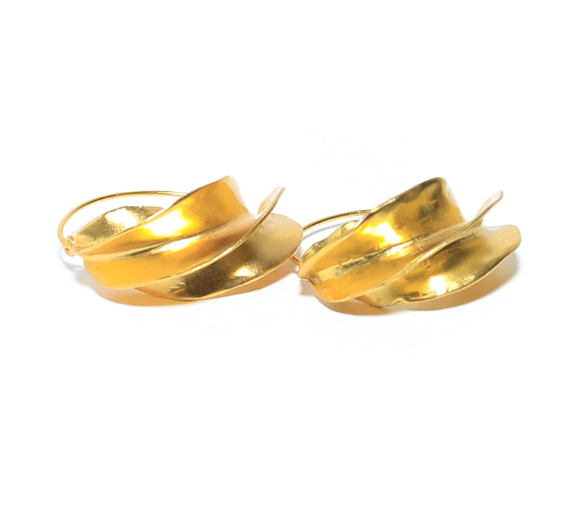 Gold Plated Handcrafted Artisan Hoop Earrings for women at RM Kandy