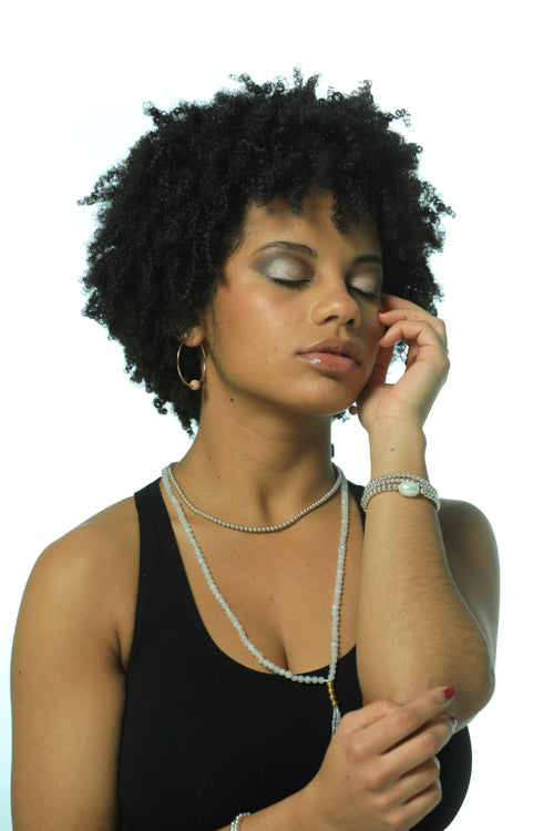 Womens Silver 4mm Beaded Adjustable Necklace at RM Kandy