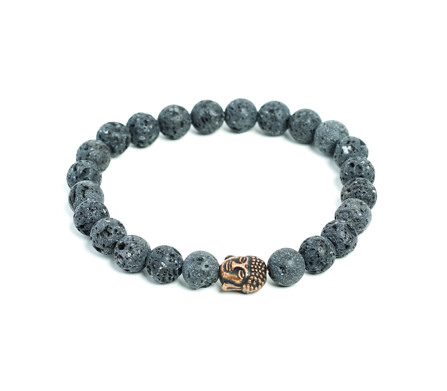 Black Lava Beaded Bracelet with Buddha Charm Unisex at RM Kandy