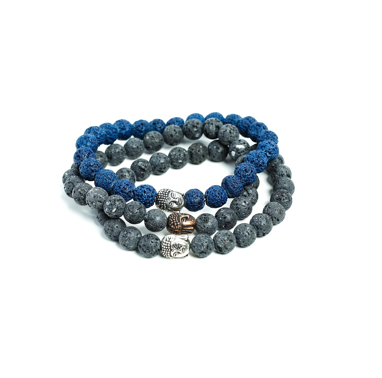 8mm Lava Buddha Charm Beaded bracelets at RM KANDY