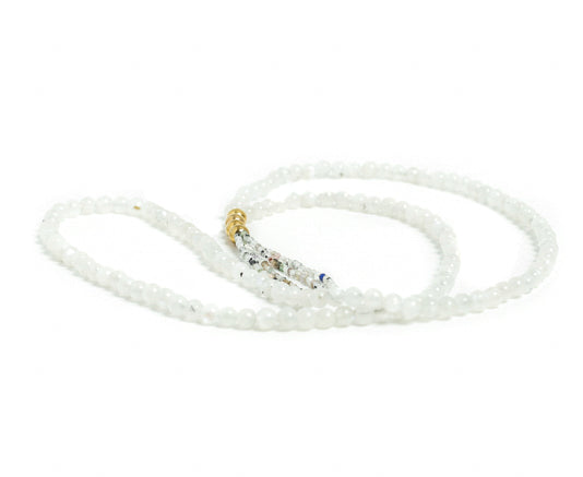 Crystal Moonstone Beaded Handmade Necklace with Gold Beads for women at RM Kandy