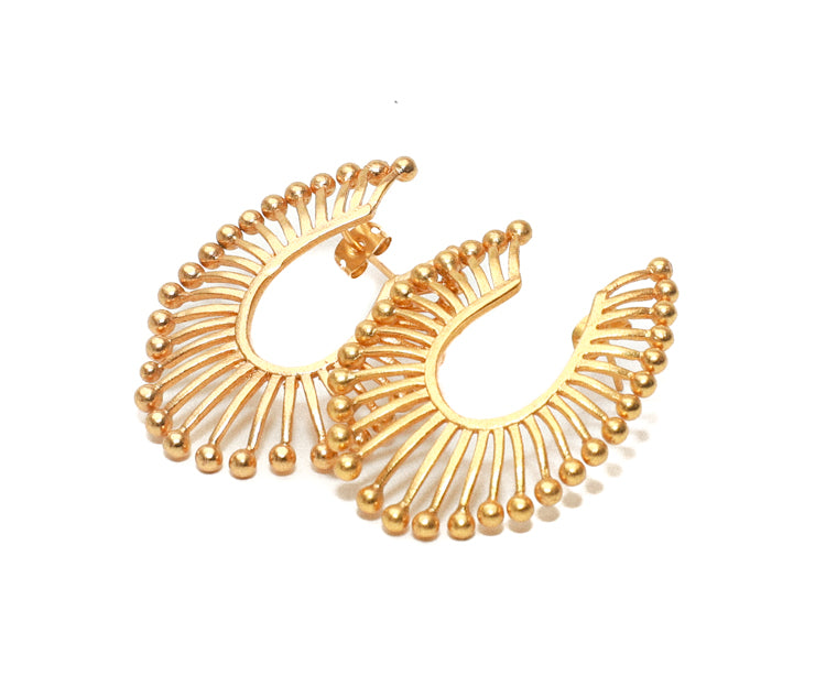 Large Hammered Gold Earring Hoops for Women at RM Kandy