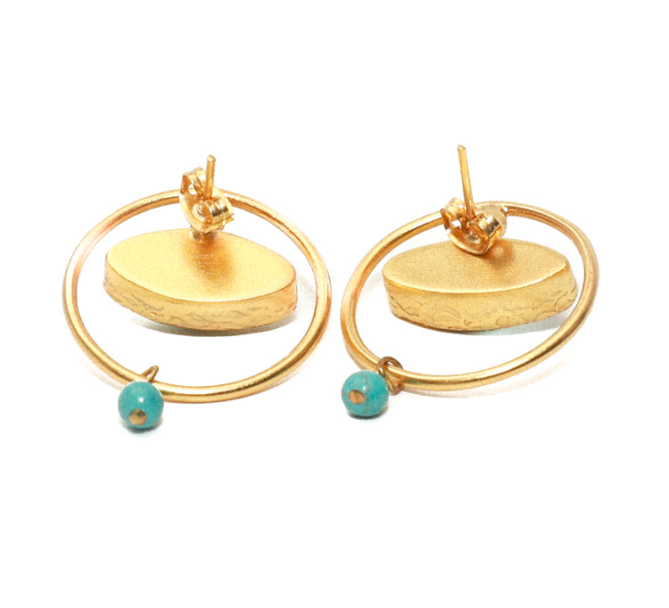 Gold Handcrafted Evil Eye Drop Earrings