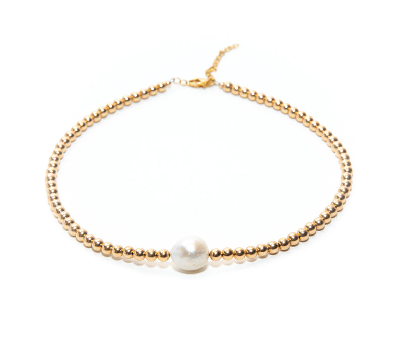 Ladies Gold adjustable Necklace with fresh Pearl Charm at RM Kandy
