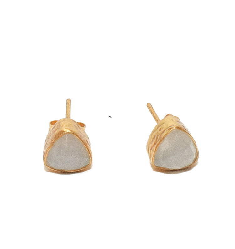 Premium Moonstone Stud Gold Earrings for women at RM Kandy