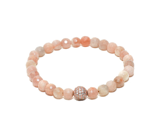 Womens Handmade Moonstone Crystal Swarowski Charm Bracelet at RM Kandy