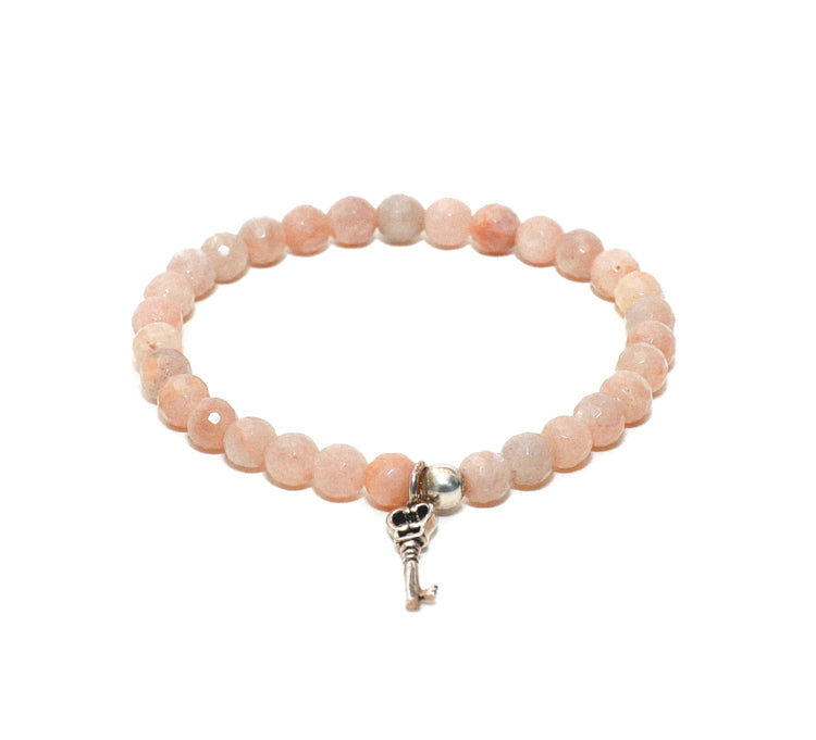 Moonstone Key Chain Charm Bracelet handmade at RM Kandy