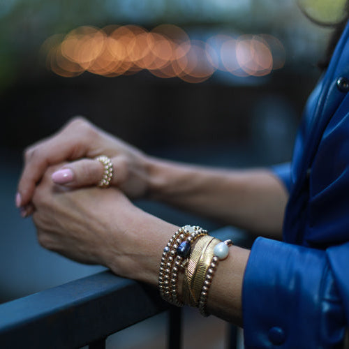 Shop 14k Gold Beaded Stackable Bracelets Custom made at RM Kandy