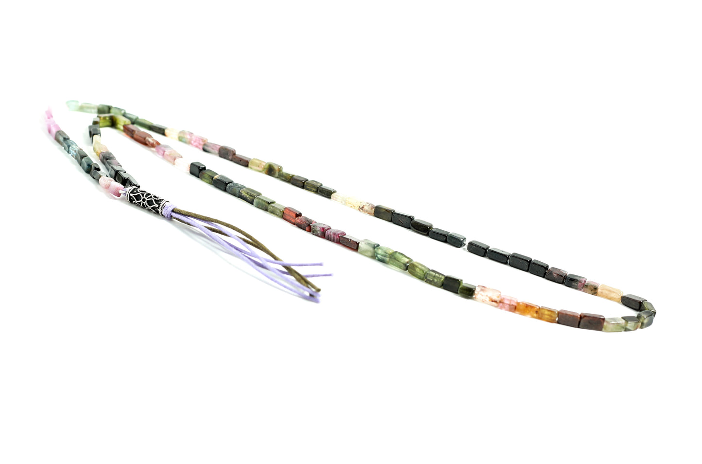 Premium Tourmaline Gemstone Chic Handcrafted Necklace design Silk String at RM Kandy