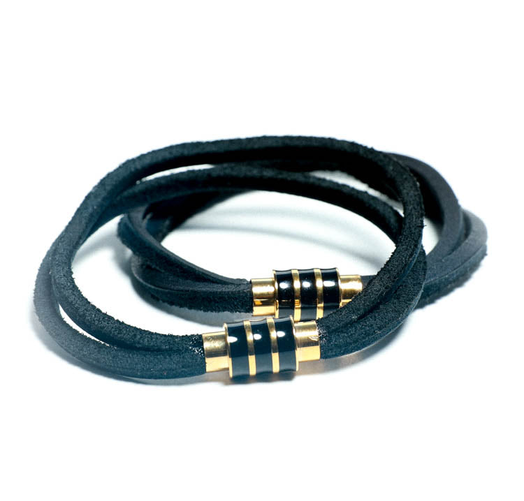 Mens Black Genuine Leather with Magnetic Closure handmade at RM Kandy
