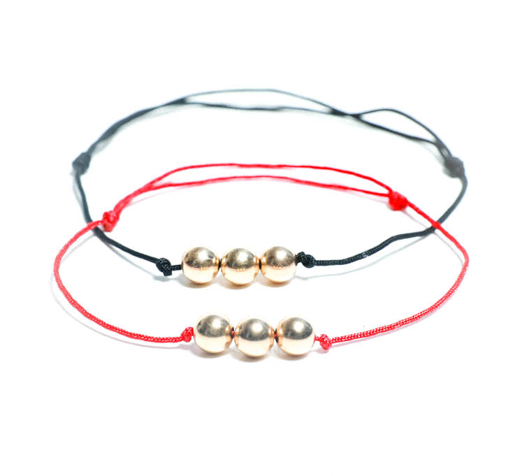 High Quality String Bracelet with Gold Beads