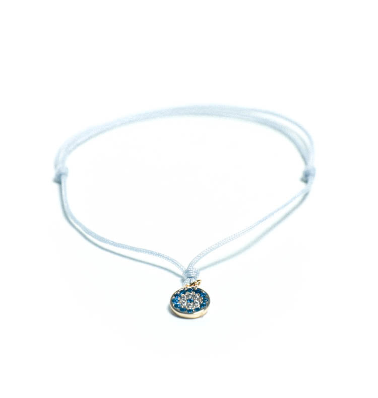 Blue String Bracelet Gold Plated Evil Eye Bracelet