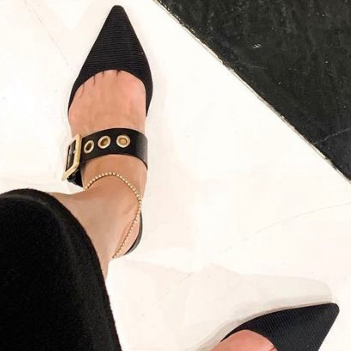 Gold Beaded Anklet with Tom ford Sandals for Women RM Kandy