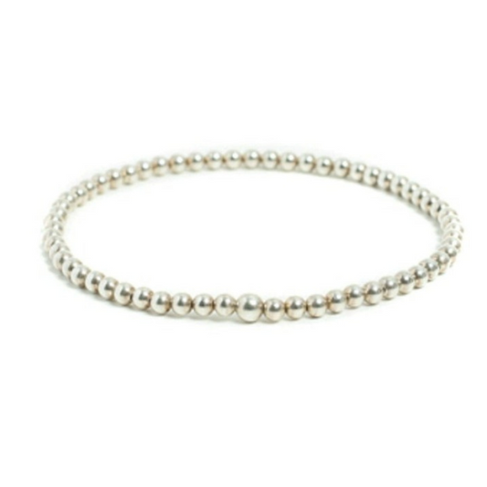 Ladies Silver Beaded Anklet Jewelry