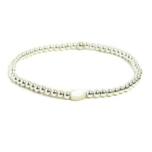 Ladies 4mm Silver Beaded Anklet Jewelry Heart Pearl Charm at RM Kandy