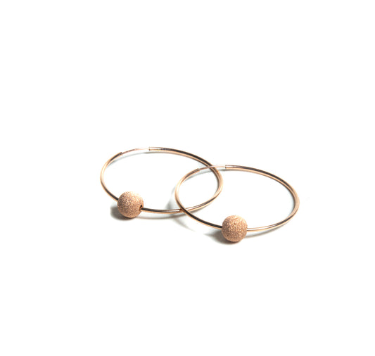 Women's Rose Gold Endless Hoop Earrings 38mm Rose Gold Charm at RM KANDY