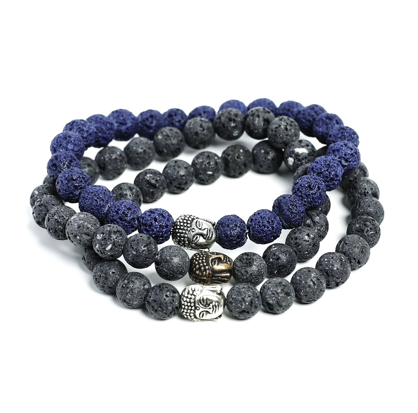 Mens Handmade 8mm Lava Buddha Charm Beaded bracelets at  RM Kandy