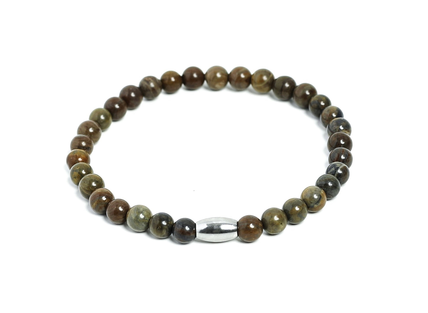Mens Adjustable Beaded Red Jasper Bracelet with Silver Charm at RM Kandy