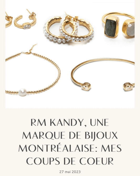 Shop Women's hoop earrings, cuff bracelets, gold pearl choker and rings designed in Montreal at RM Kandy