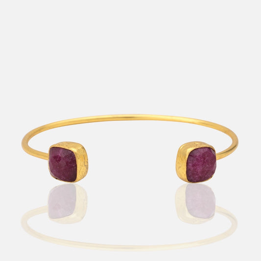 Women's Ruby Open Bangle Cuff Bracelet at RM Kandy