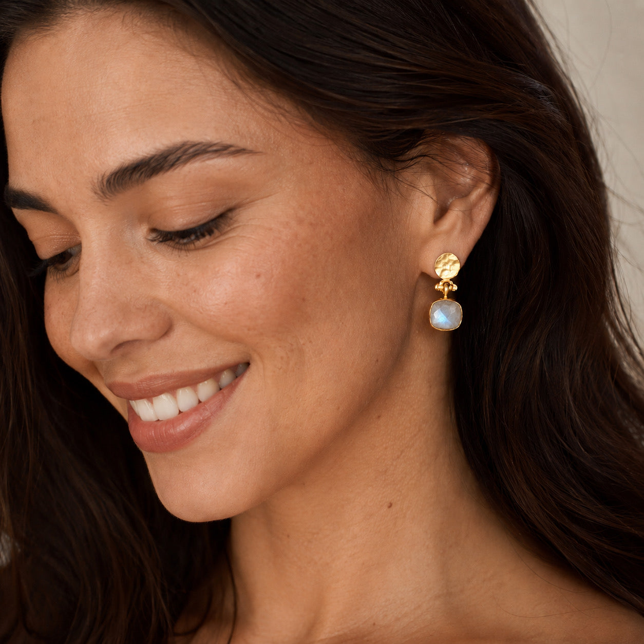 Moonstone Drop Earrings for women handmade at RM Kandy