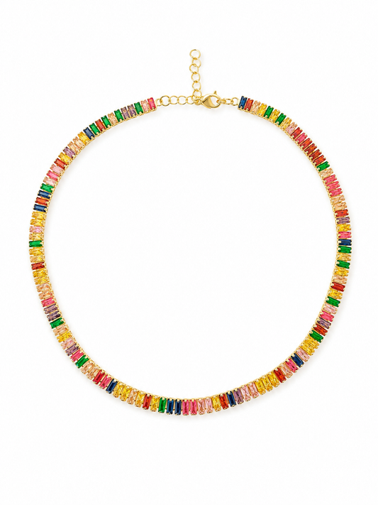 Women's Rainbow Choker Necklace with semi precious stone at RM Kandy