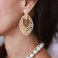 Gold Vintage Inspired Textured Statement Earrings for Women at RM Kandy