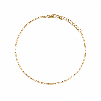 Women's Gold Paperclip Anklet with Extensions handmade at RM kandy