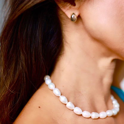 Moonstone Stud Earrings