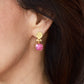 Gold Drop Earrings with Ruby Stone for Women at RM Kandy