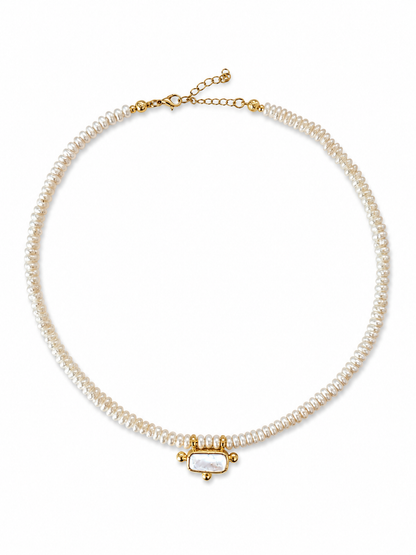 Women's Pearl Beaded Choker necklace with extension handmade at RM Kandy