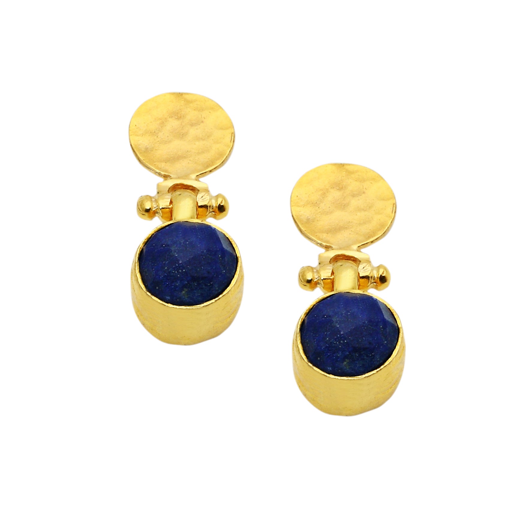 Women's Lapiz Lazuli Gold Drop Earrings handmade at RM Kandy