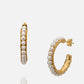 Women's Beaded Pearl Hoop Mid Size Earrings butterfly clasp at RM Kandy 