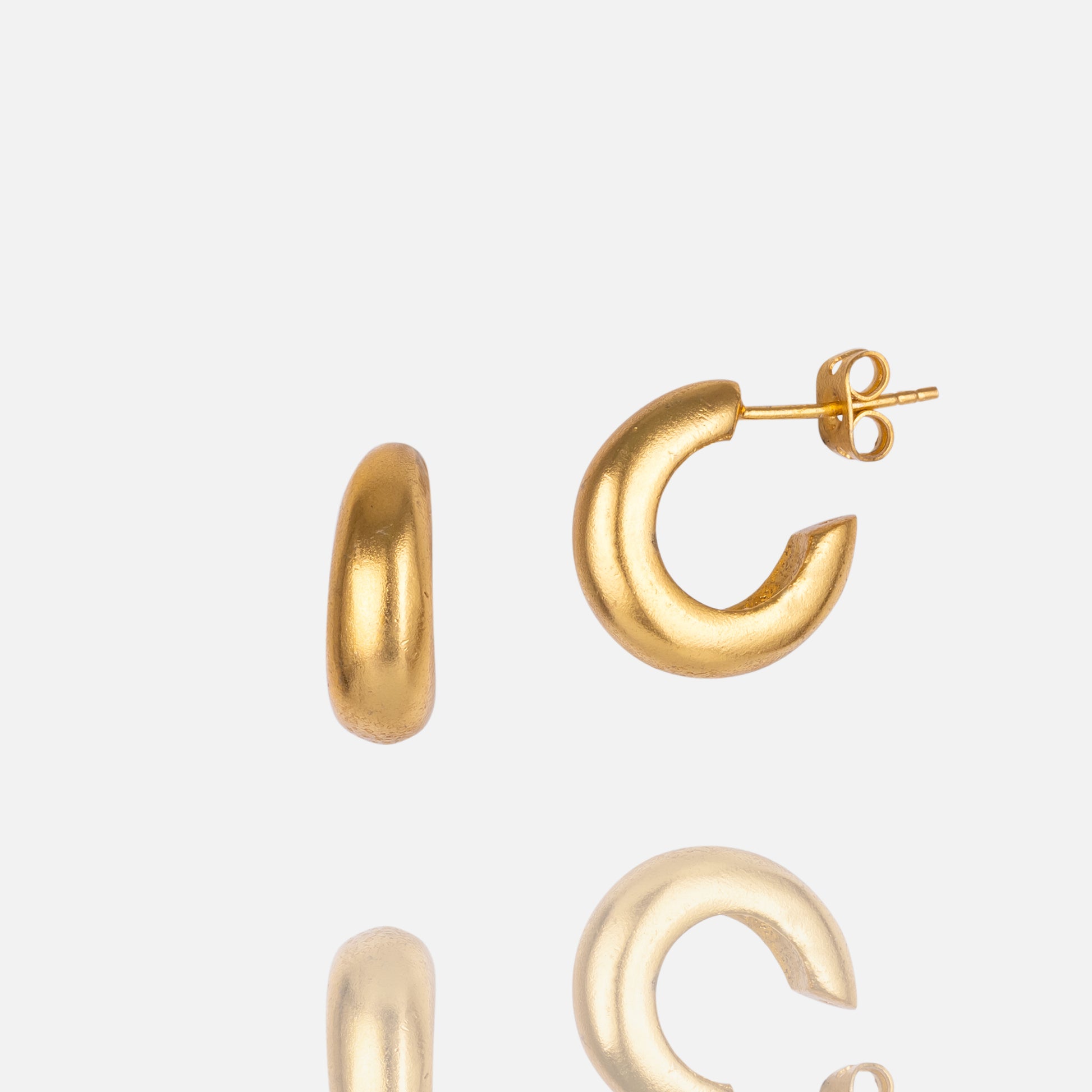 Women's Gold Bold Mini Hoop Earrings Handmade at RM kandy 