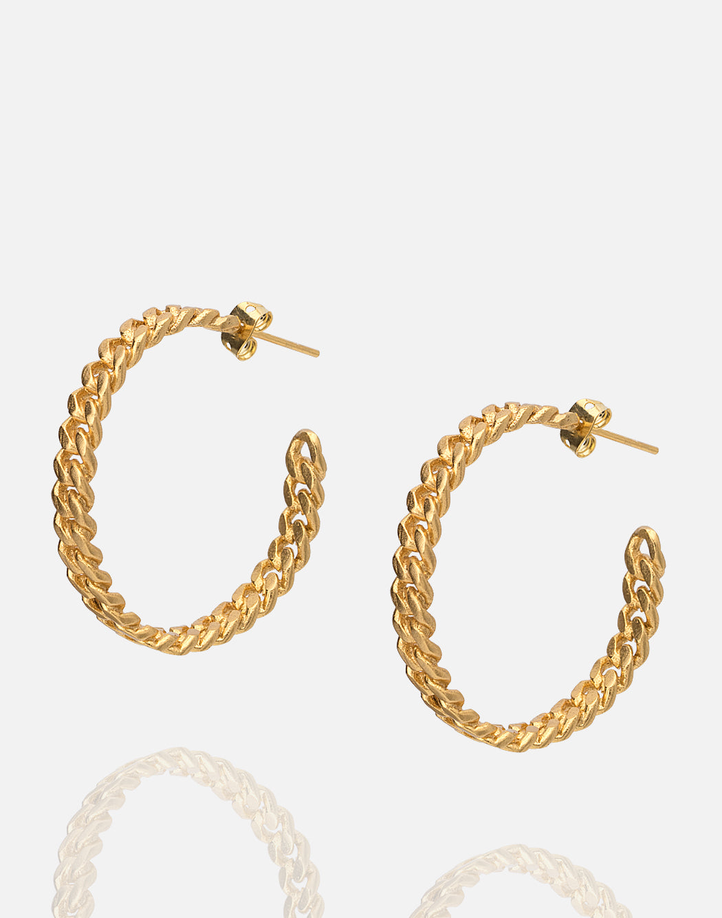 Gold Large Chain Design Hoop Earrings for women at RM Kandy