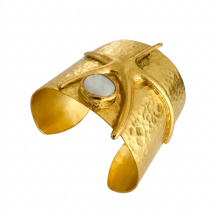 Gold Starfish Cuff Bangle Bracelet with Pearl handmade for women at RM Kandy