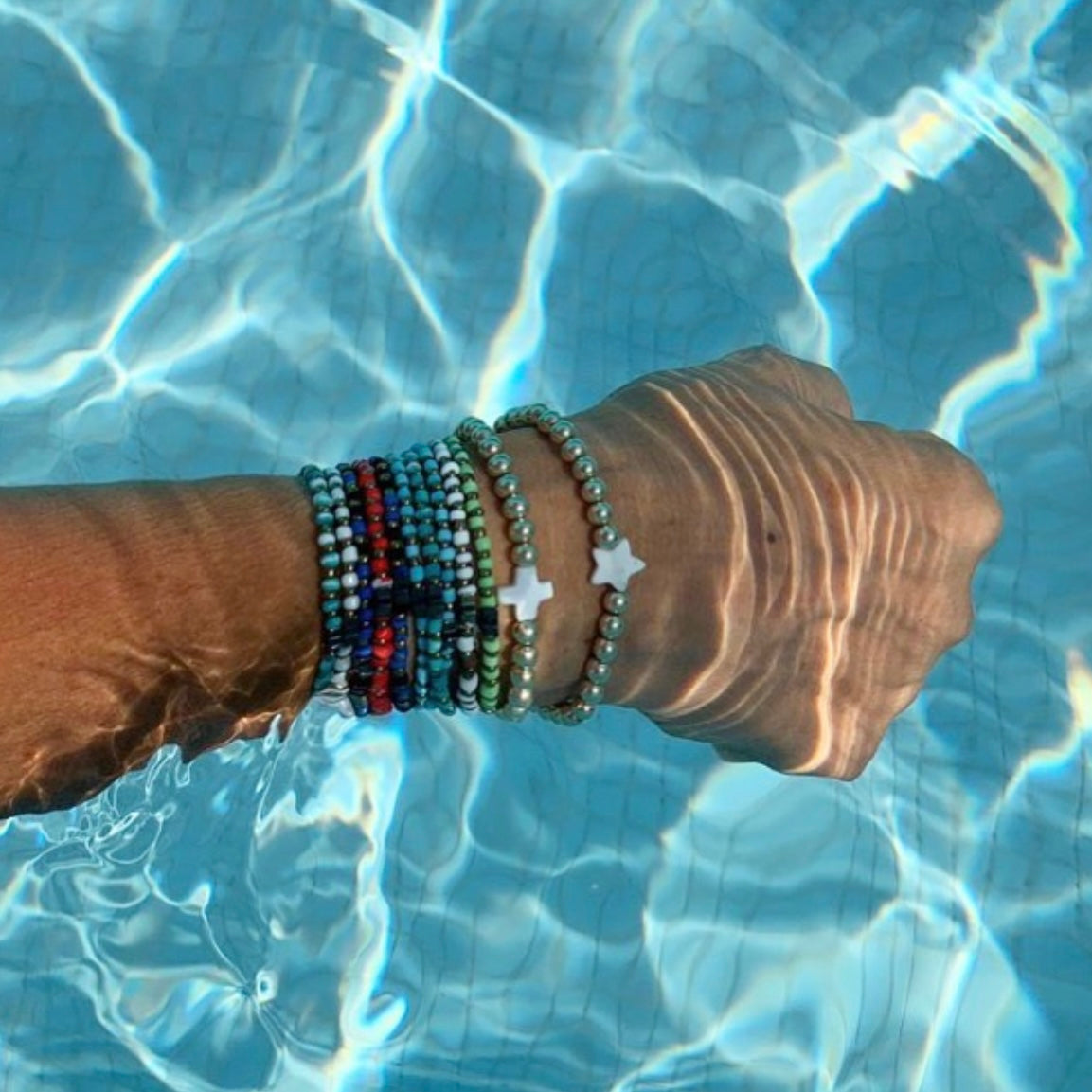 Womens Stackable Beaded Jewelry Bracelets in Gold silver Pearl at RM Kandy