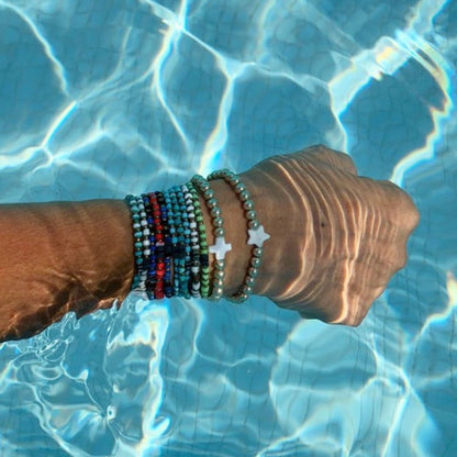 Womens Stackable Beaded Jewelry Bracelets in Gold silver Pearl at RM Kandy