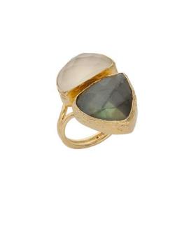 Women's moonstone labradorite cocktail ring handmade at RM kandy